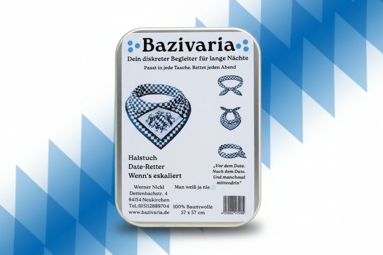 Bayern Tuch Geschenkbox –  4 x Metallbox mit Rautentuch inkl. Brillenputztuch & Erfrischungstuch - Party, Oktoberfest....