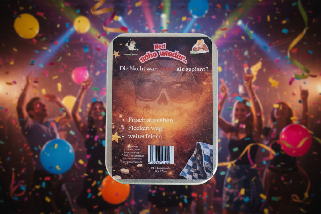 Bayern Tuch Geschenkbox –  4 x Metallbox mit Rautentuch inkl. Brillenputztuch & Erfrischungstuch - Party, Oktoberfest....
