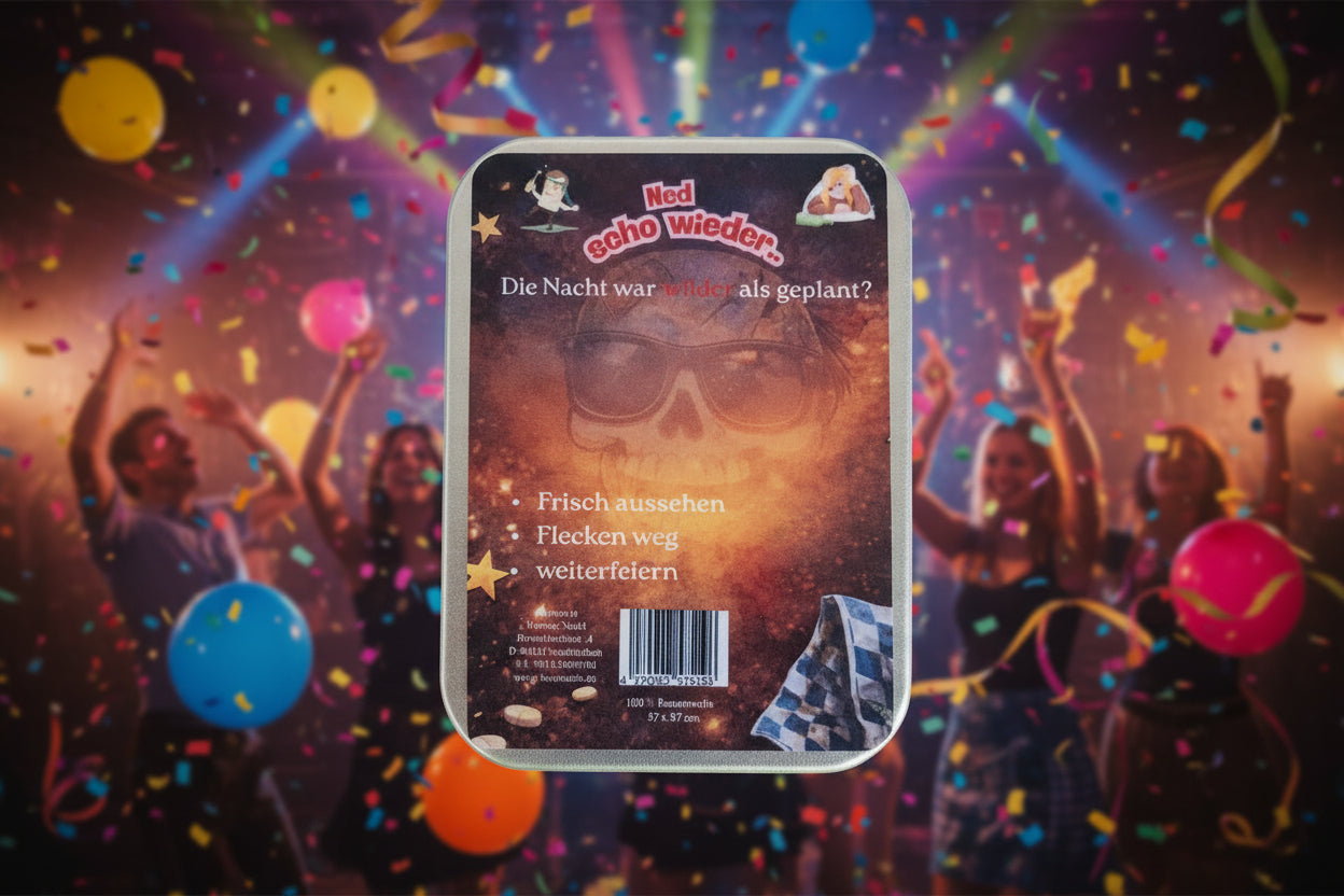 Hangover Box - Survival Kit - Oktoberfest - Party - Der Abend war legendär… der nächste Tag weniger...inkl. Erfrischungstuch & Brillenputztuch