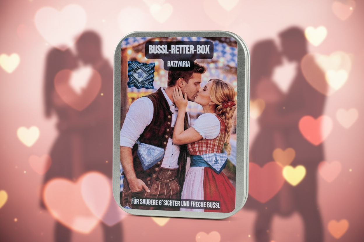 Bussl-Retter-Box - Sauber bleiben. Eindruck machen - Oktoberfest - Party inkl. Erfrischungstuch & Brillenputztuch