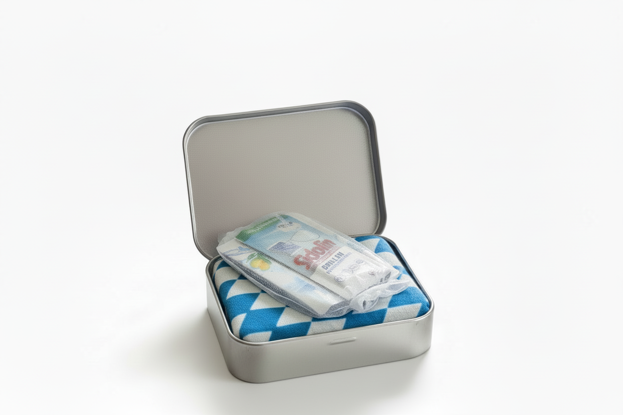 Bussl-Retter-Box - Sauber bleiben. Eindruck machen - Oktoberfest - Party inkl. Erfrischungstuch & Brillenputztuch